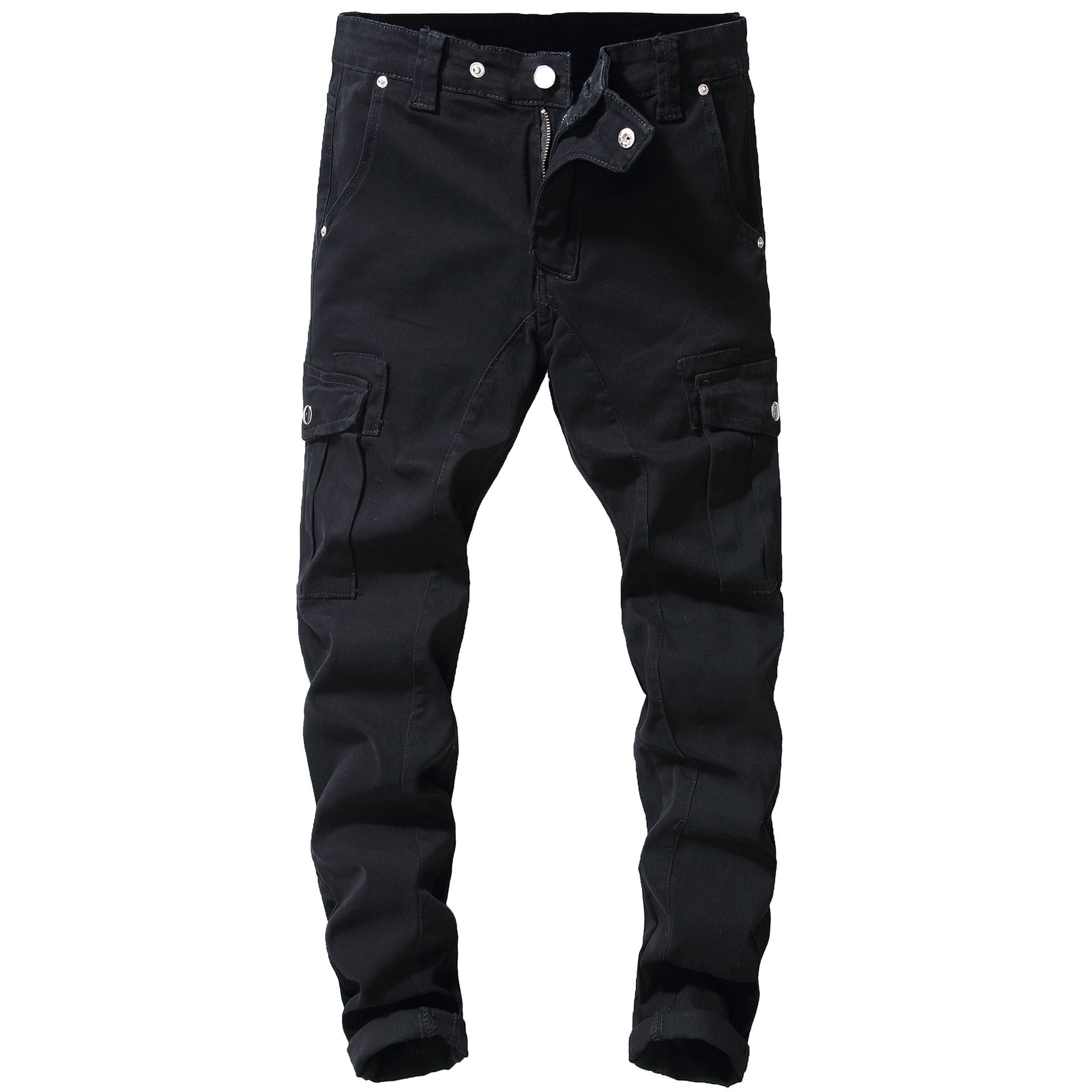cross pocket black jeans