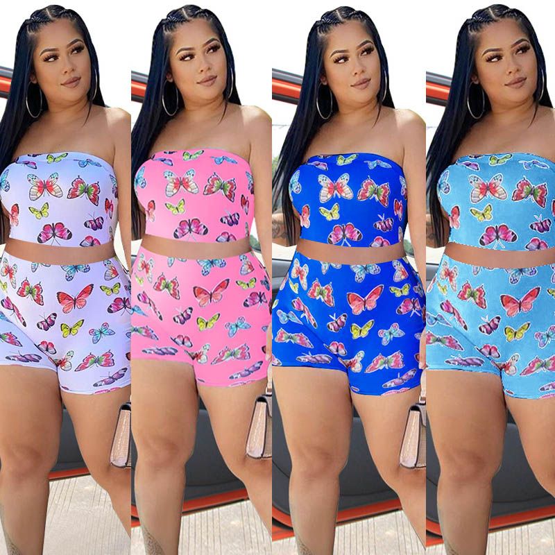 Women Summer Clothes Butterfly Print 
