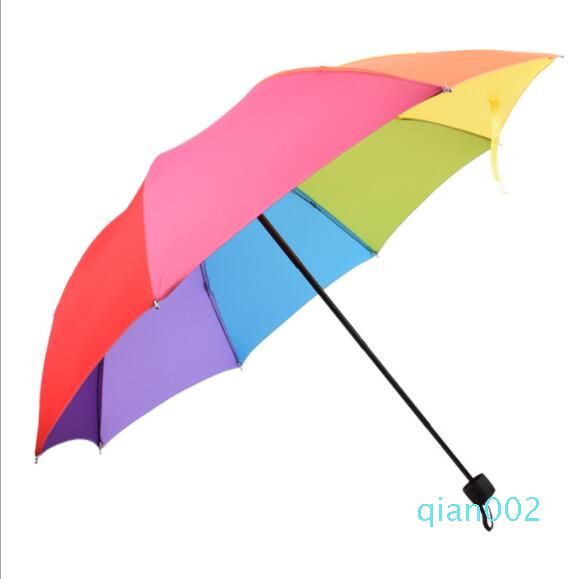 2020 Travel 3 Foldable Sun Rain Rainbow Umbrella Hat For Adult Children Windproof Colorful Romantic Outdoor Umbrella Nt From Qian002 5 29 Dhgate Com
