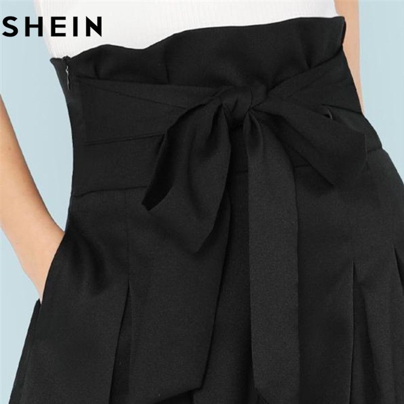 Compre Shein Auto Con Cinturón Caja Plisado Palazzo Mujeres De Los  Pantalones Elegantes Pantalones Flojos Larga Caída Jengibre Altura De La  Cintura De La Pierna Ancha Pantalones CX200807 A 19,75 € Del