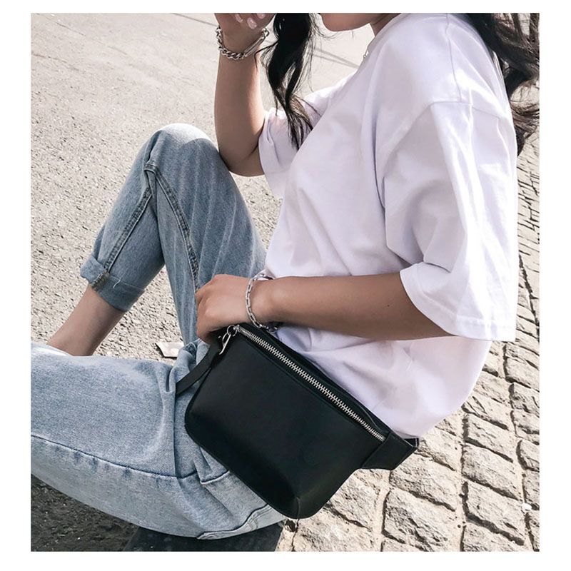 black designer fanny pack