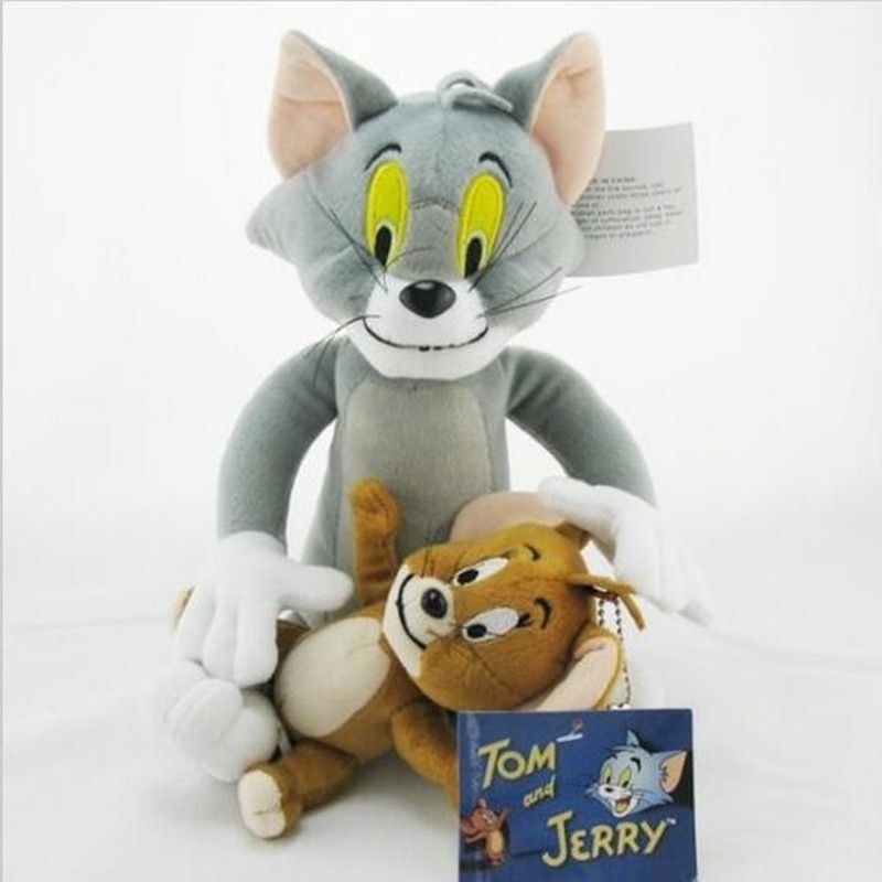 2Pcs/Set Tom And Jerry Plush Stuffed Toys Dolls Kids Gifts 30CM*17CM 