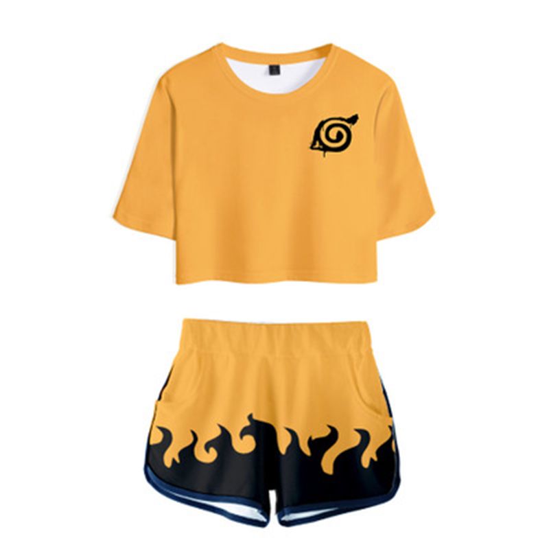 Homme Naruto T-Shirt Tee Chemises Ensembles De Vêtements De Sport Uzumaki Naruto Dété Pyjama Deux Pièces Set Court Pantalon Et Ensembles Shorts Et Haut 