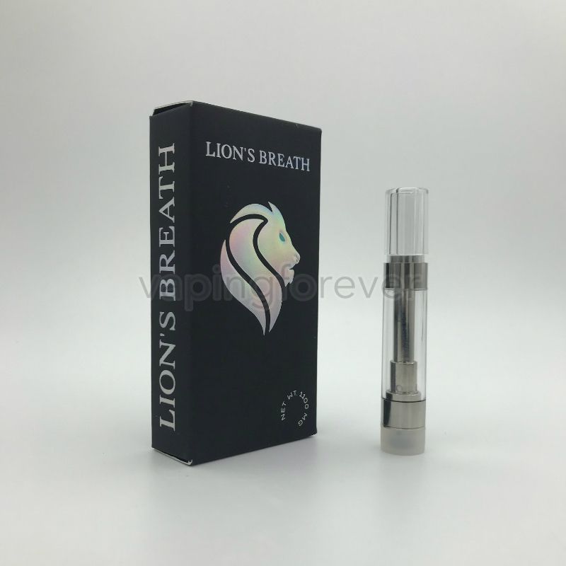 Premium Lions Breath Cartridge Dank Vape 0.8ML 1ML Pyrex Glass Tank