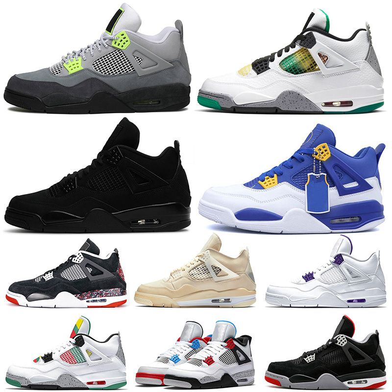 Nike Air Jordan Retro 4 4s Zapatos Baloncesto Mens Lujo De La Manera De  Jumpman 4 4s Carnival Nueva Bred Corte Púrpura PSGs Gato Negro 2020 Del  Diseñador Del Mens Formadores Por