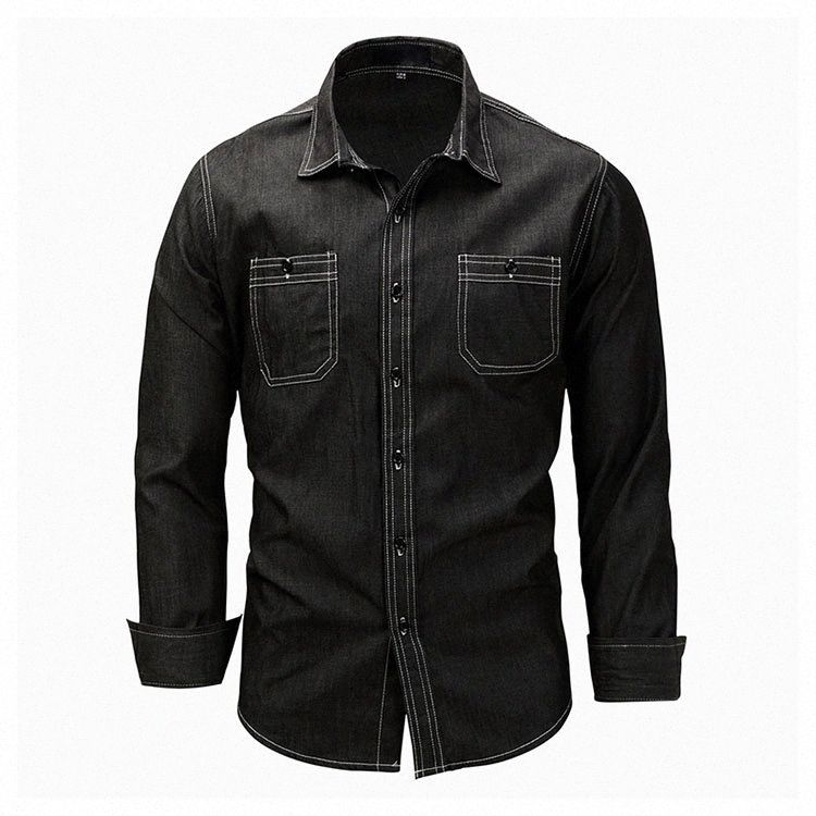 black jean shirt mens