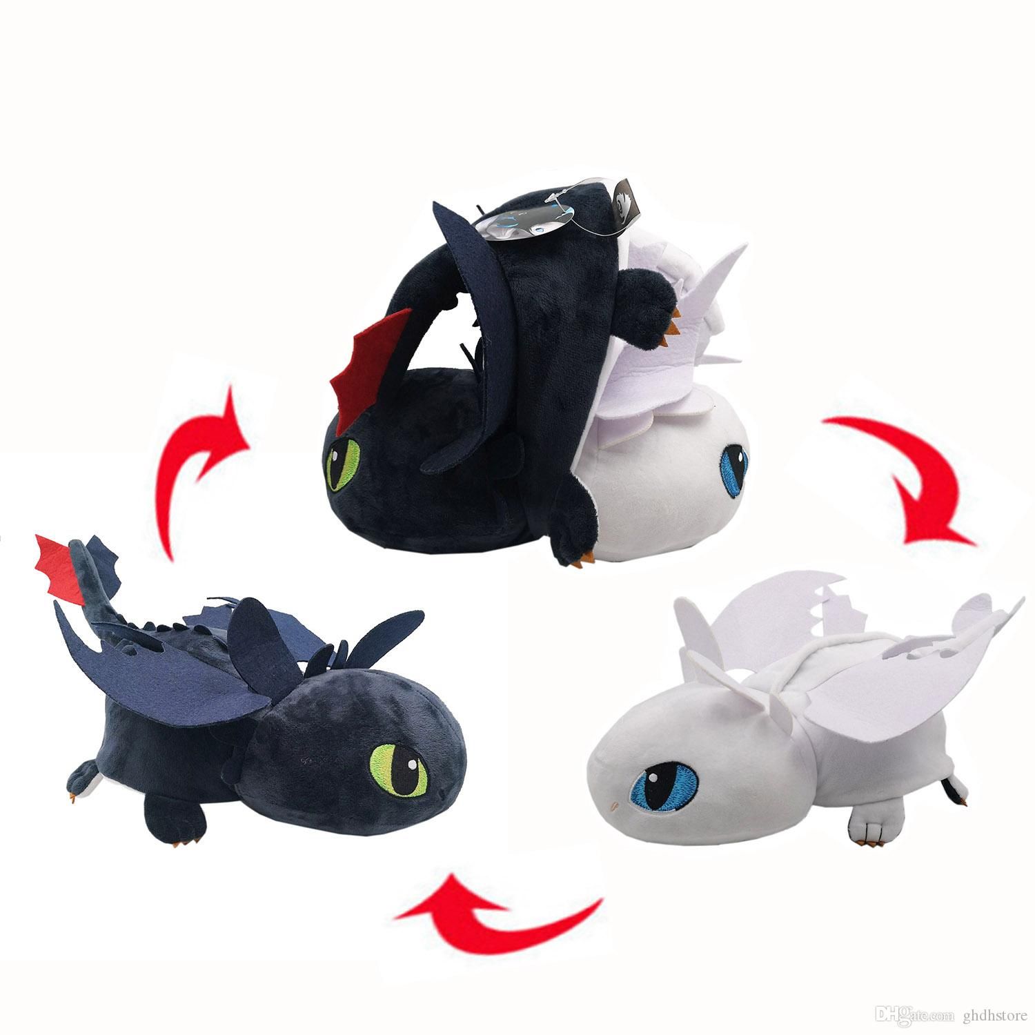 light fury and night fury plush