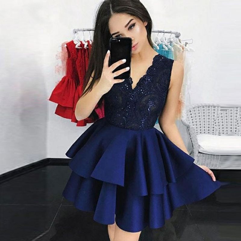 navy blue graduation dresses