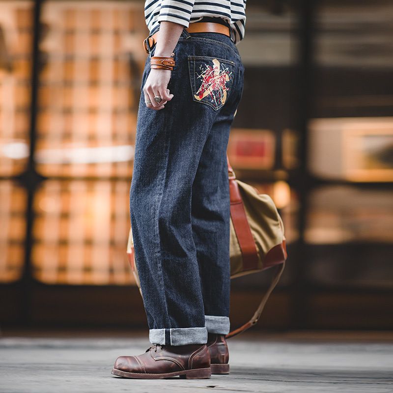 wide leg selvedge denim