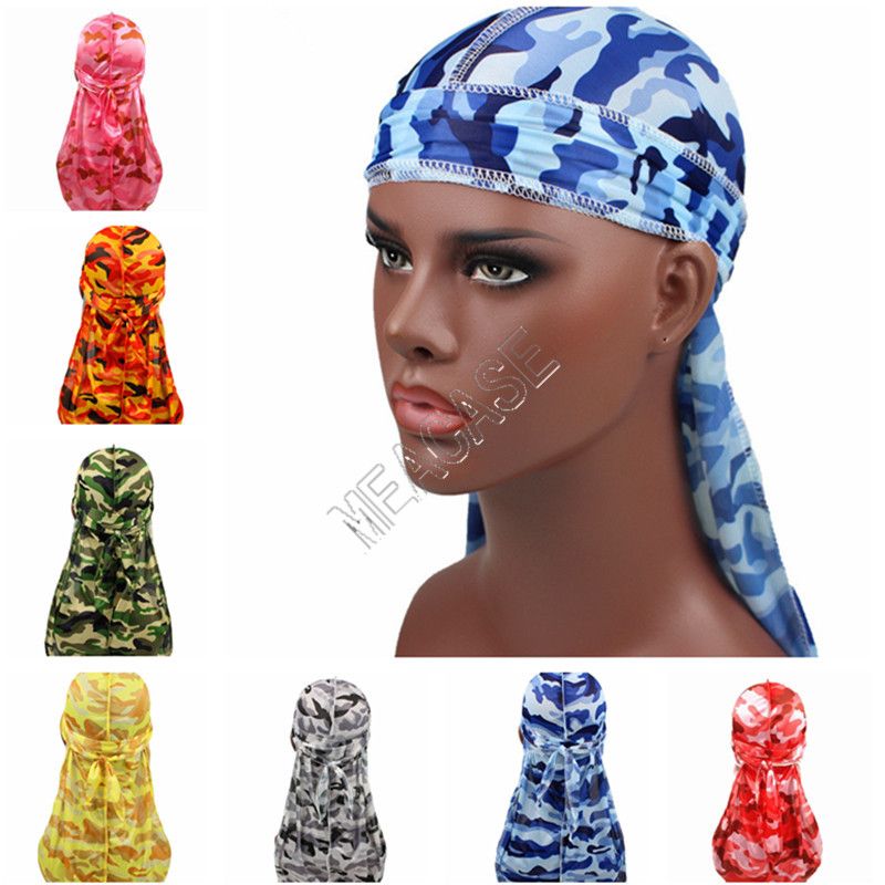 Fashion Silky Durags Turban Hat Unisex Silk Durag Headwear Bandans Headband  Hair Accessories Breathable Bandana Hat Pirate Hat