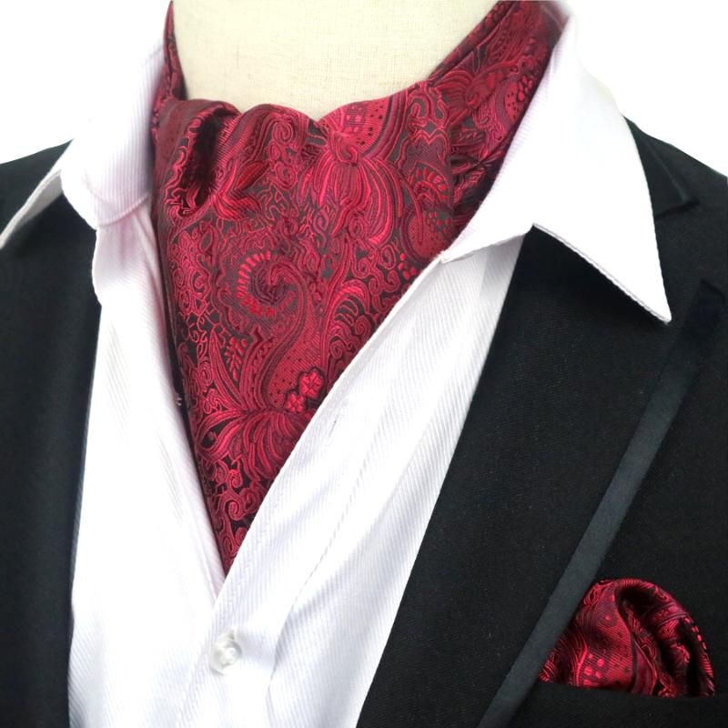 Conflicto Grasa Tradicion Set de corbata de cuello yishline hombres de lujo Seda Ascot Man Cravat Pañuelo  Pañuelo Floral