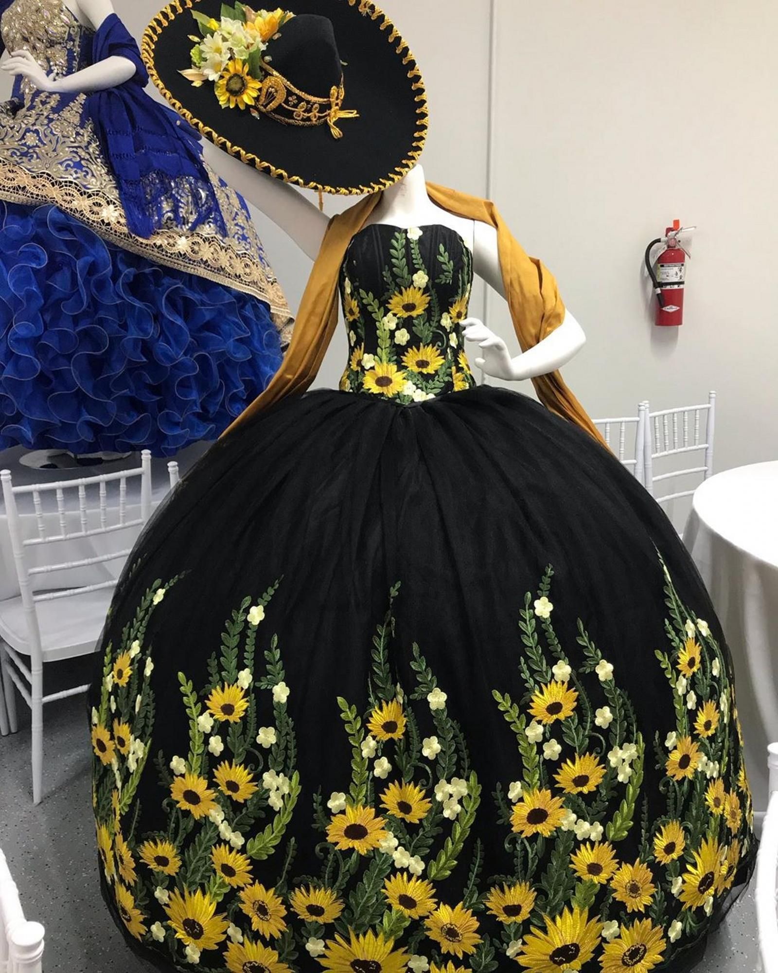 sunflower quinceanera dresses