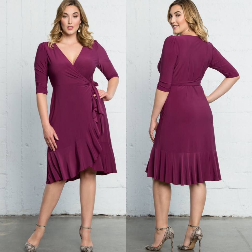 plus size knee length formal dresses