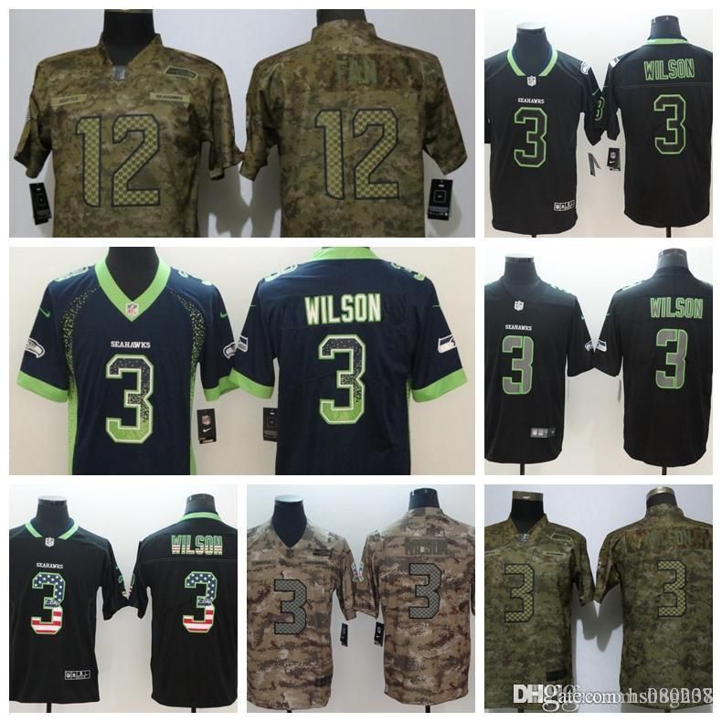 black seahawks jersey 12