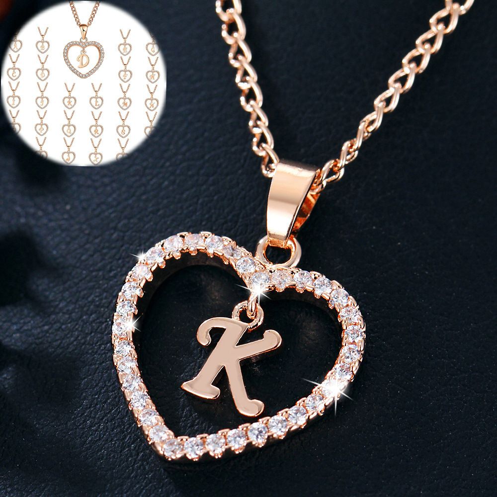 Luxury Crystal Love Heart Pendant Women's Silver Plated Necklace Chain Jewelry Luxury Crystal Love Heart Pendant Women's Silver Plated Necklace Chain Jewelry