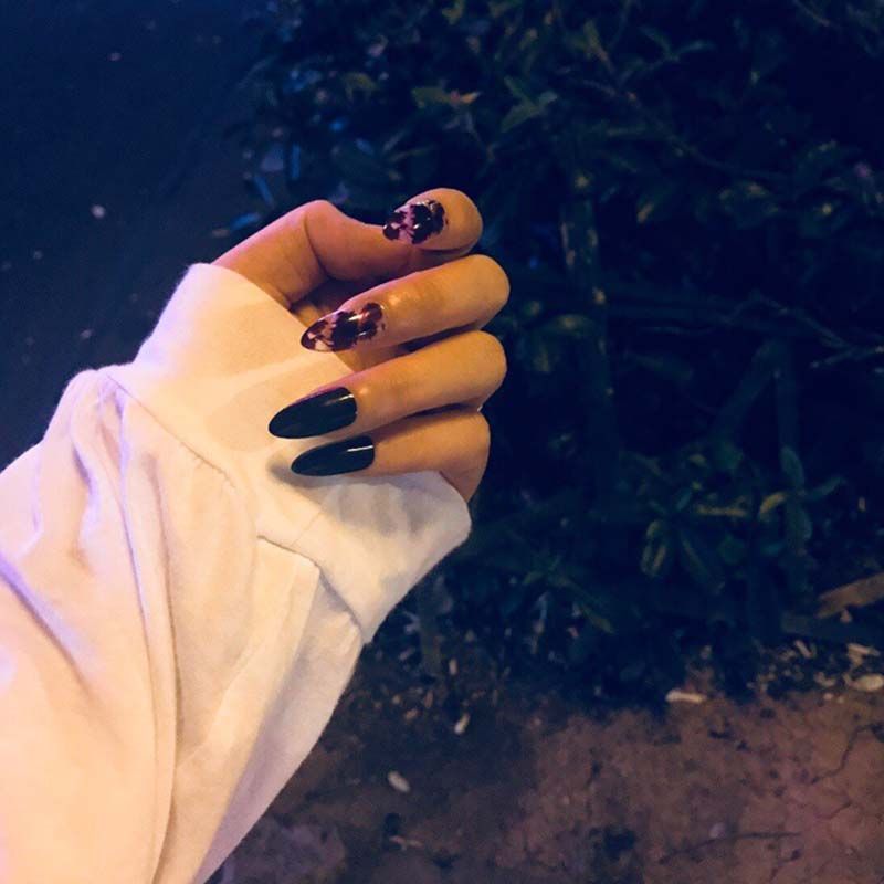 Sexy Pointed Ink Finished Fake Long Fingernail Lady Full Nail Tips Finger Art Bride Press On Nails Halloween Acrylic Nail Tips False Toe Nails Fake Nails For Kids From Caiyecao 13 43 Dhgate Com