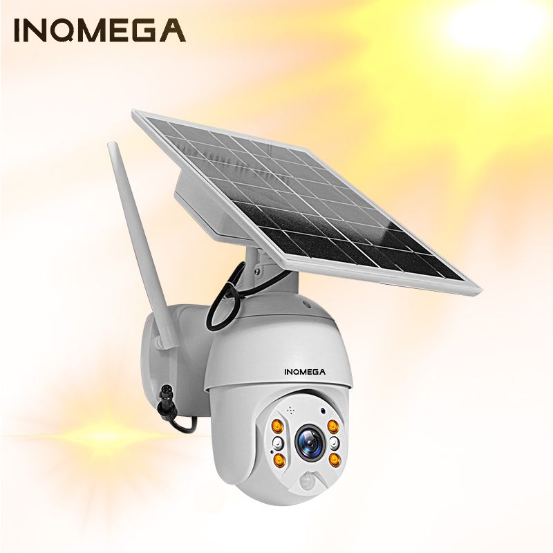 INQMEGA IP Camera Solar Power Panel PTZ Dome WiFi 1080P Outdoor Wireless Security Camera PIR
