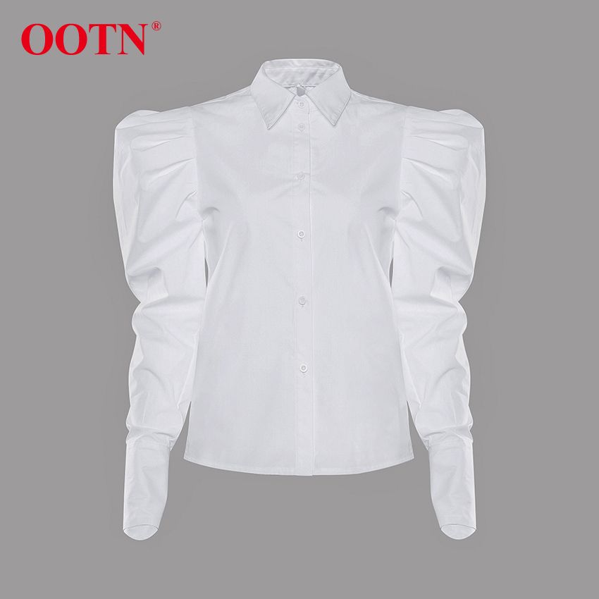 Compra OOTN Elegante Blusa De Manga De Soplo Blanco Camisas Oficina Lady  Señoras Trabajo TRABAJO Desgaste De La Girar Cuello Para Mujer Tops Y Blusas  Mujeres 200924 Barato | Entrega Rápida Y