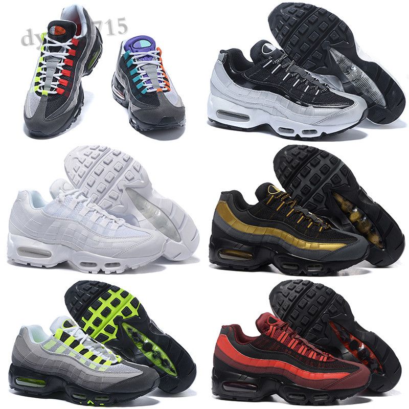 Acquistare NIKE Air MAX 95 Sconti VaporMax 95 OG Triple White Metallic Oro  Argento Bullet Mens Scarpe Da Corsa Sneakers Migliori Sneakers Scarpe Uomo  Donna Drop Shipping Economico | Consegna Veloce E