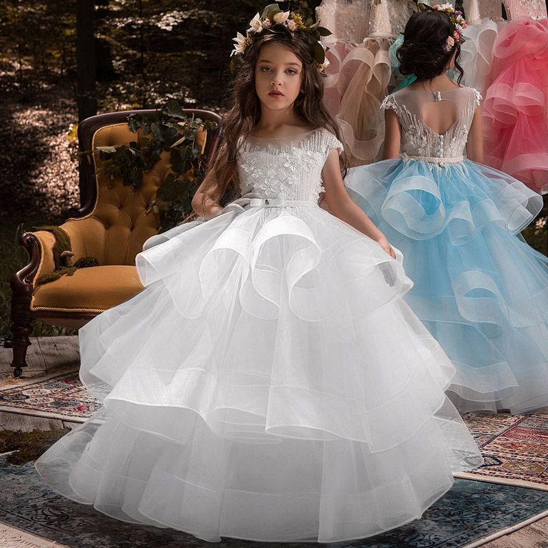 Vestidos hermosos para niñas de flores para vestido de tul largo vestido vestido de fiesta vestido fiesta para niños princesa traje para niños ropa