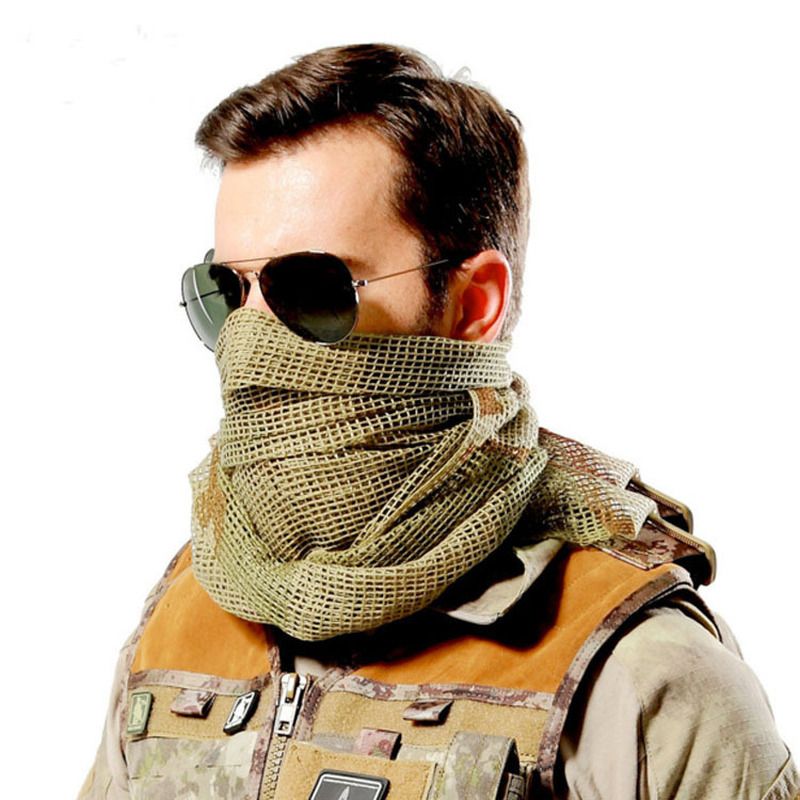 Details about   190*90cm Cotton Camouflage Tactical Mesh Scarf For Sniper/Veil/Camping/Hunting 