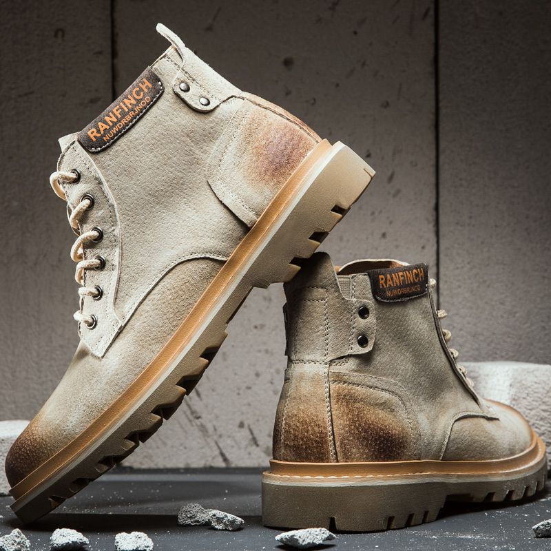 men vintage genuine leather ankle boots