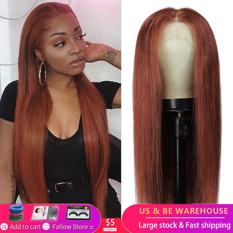 Lace Front Human Hair Wigs For Black Women 33 Auburn Brown Brazilian Straight Pre Plucked Lace Lace Front Human Hair Wigs For Black Women 33 Auburn Brown Brazilian Straight Pre Plucked Lace