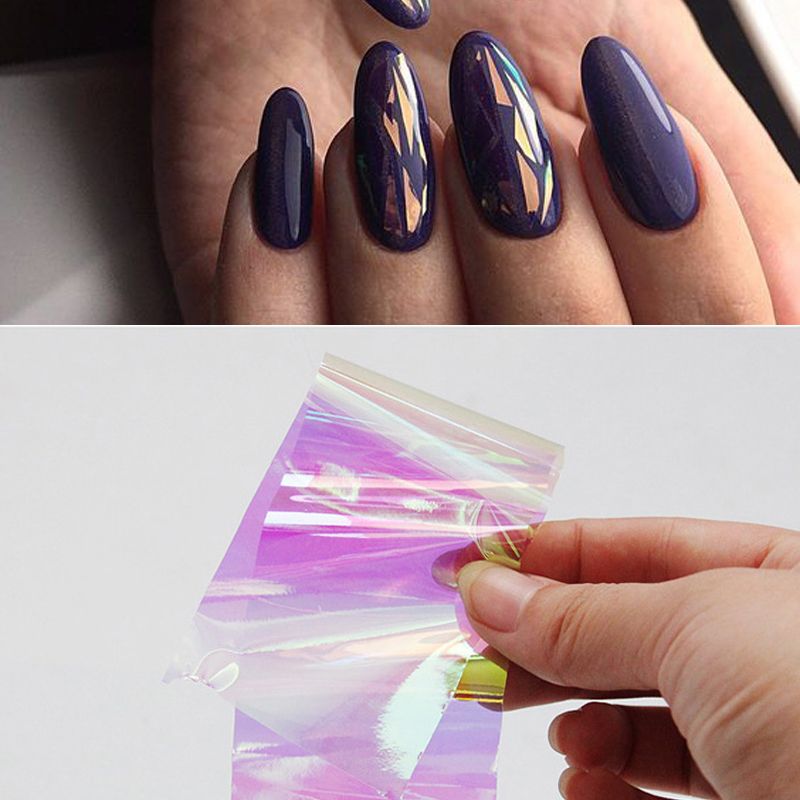 No Bad Smell 2020 Holographic Glass Nail Stickers Cm Mirror Foils For Nail Art Glass Paper Transparent Ab Gel Polish Nail Decor Nail Stencil Stickers Nails Stickers From Turecolorwig 24 78 Dhgate Com