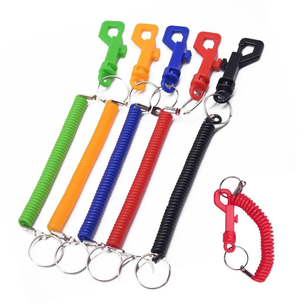 Plastic Flexible Spiral Cable Lanyard Cord 4 Inches Long Flat P Shaped