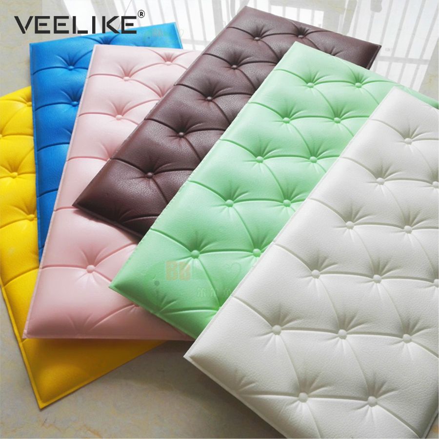  3D  Faux Leather PE  Foam  Waterproof Self Adhesive Wallpaper  