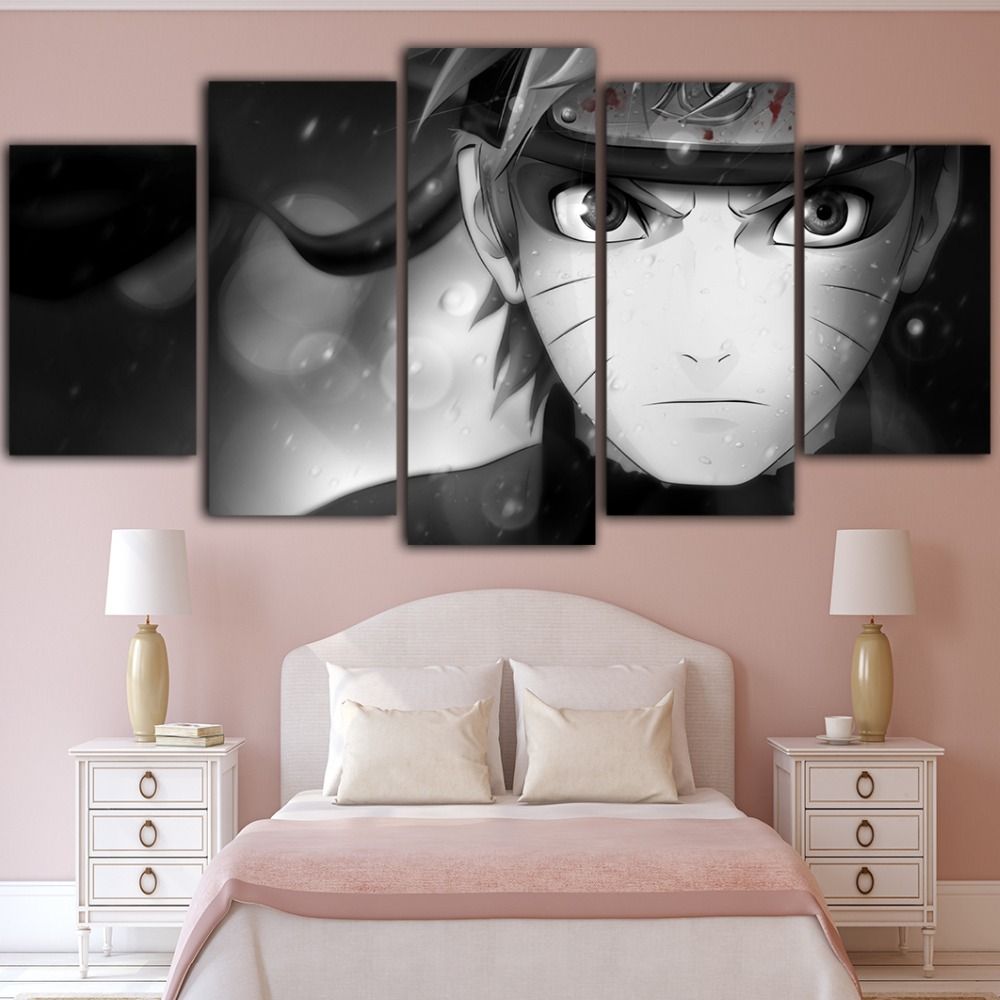 Modular Pictures Canvas Naruto Wall Art Paintings Printed Black and White Poster Japan Anime Role Home Modular Pictures Canvas Naruto Wall Art Paintings Printed Black and White Poster Japan Anime Role Home
