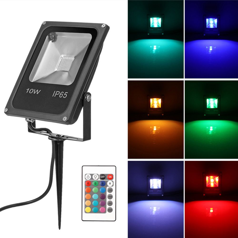 LED Flood Light Waterproof AC85 265V 10W 20W RGB LED Lawn Flood Light