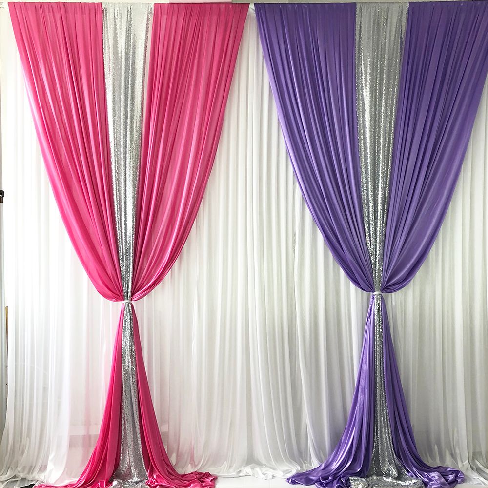 10ft Silk White Backdrop Drapes Curtain Wedding Ceremony Party Home Window Decor 