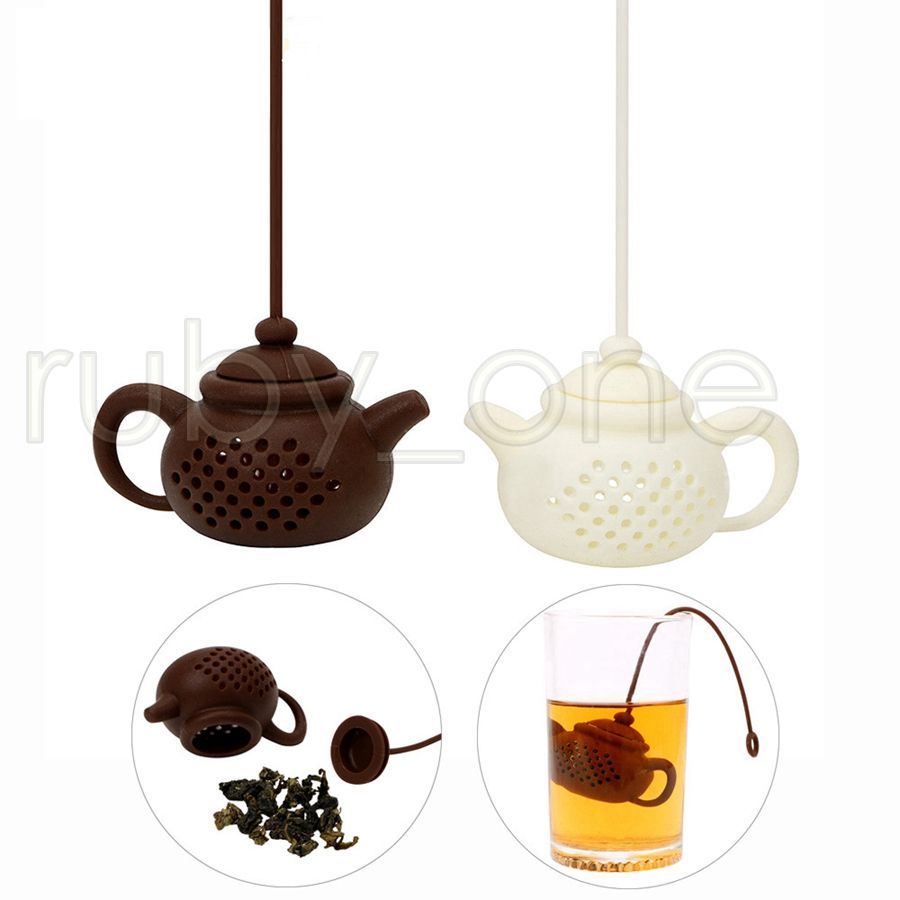 FEIDA Infusor de té en forma de tetera con bolsa de silicona café