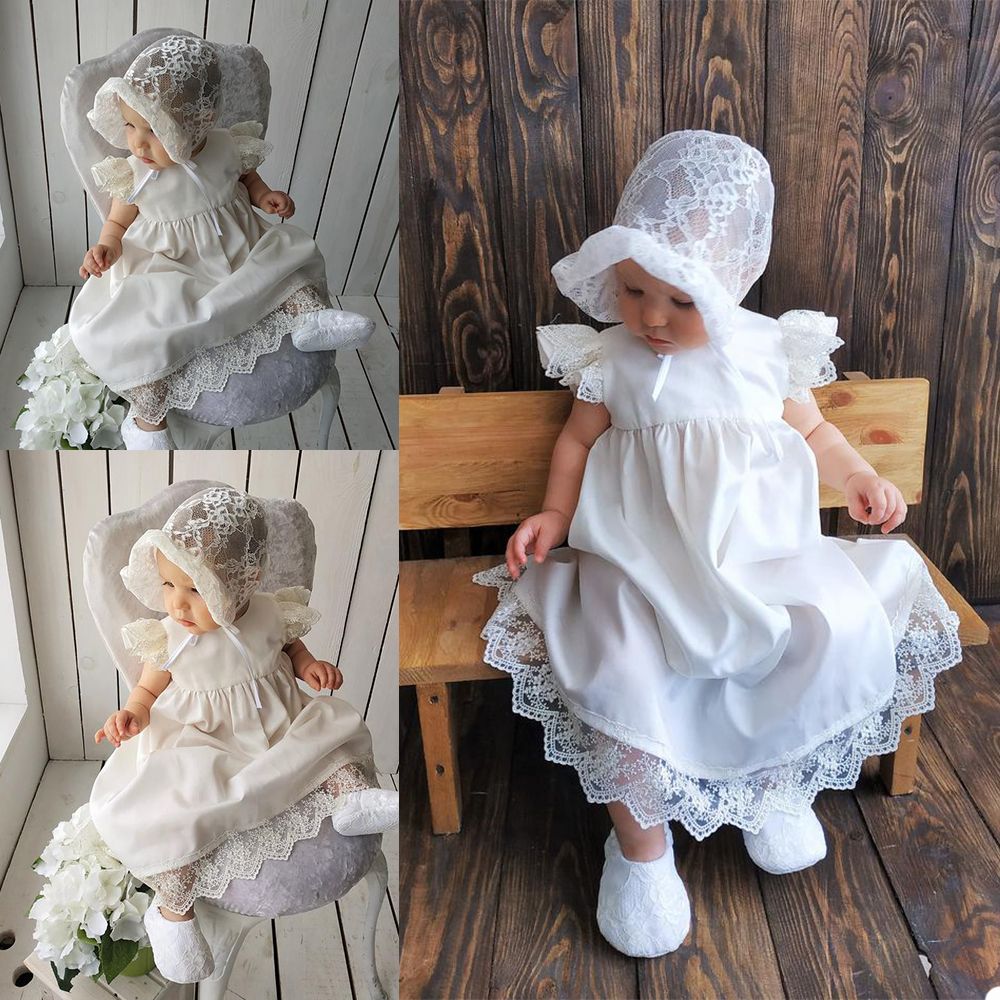 Compra 2021 Vestidos De Bautizo Lindo Para Los Bebés De La Manga Casquillo  Del Cordón Del Niño Del Bautismo Vestidos Kids First Vestido De  Comunicación Barato | Entrega Rápida Y Calidad | Es.Dhgate