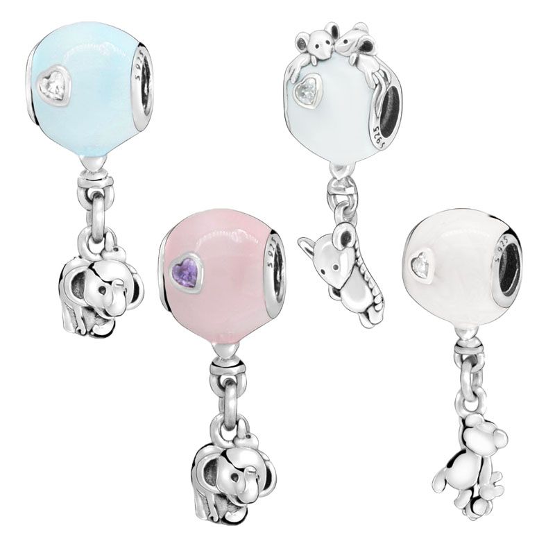 925 Sterling Silver Elephant And Pink 