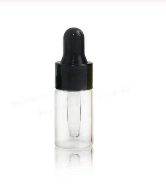 3ml clear bottles with black cap