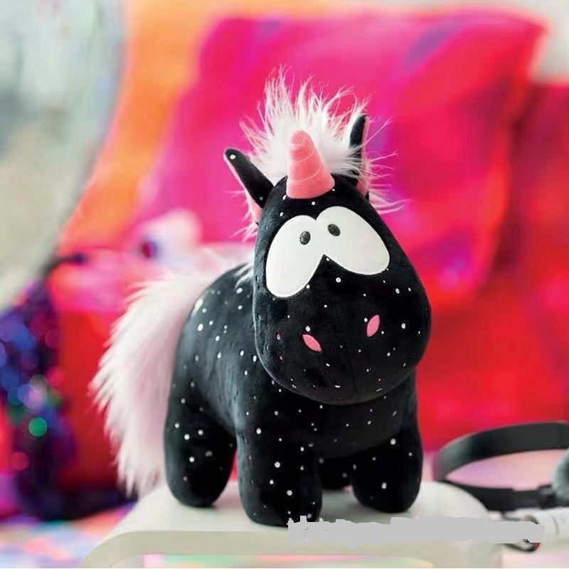 black unicorn plush