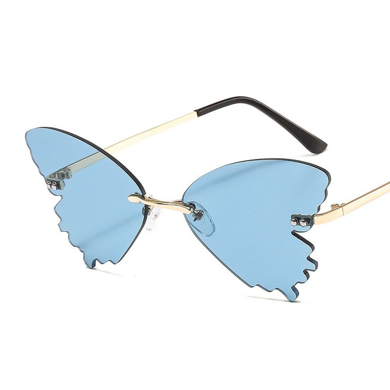Hermoso Estilo 2020 Mariposa Diseño De Mariposas Mujeres Gafas Sol Doradas Nuevas Delgadas Metal Plana Y Con Templos Sin Hudax De 23,39 € | DHgate