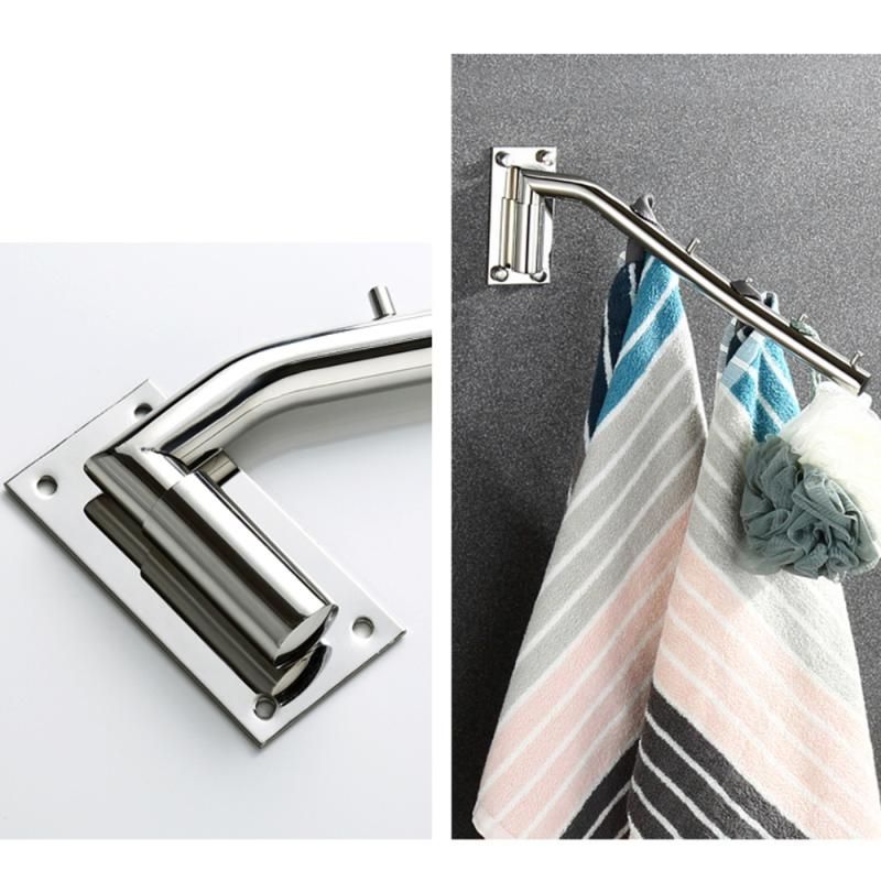 2021 Wall Mounted Clothes Hanger Rack Folding Clothes Hook Stainless