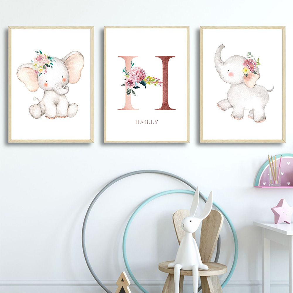 baby elephant nursery art