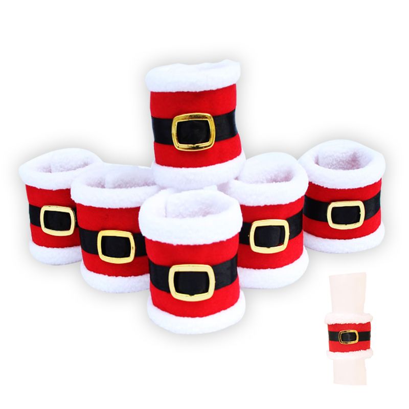 Best Phone Ring Holder 2021 2021 Noel Santa Napkin Ring Towel Holder Dinner Party Wine Table 