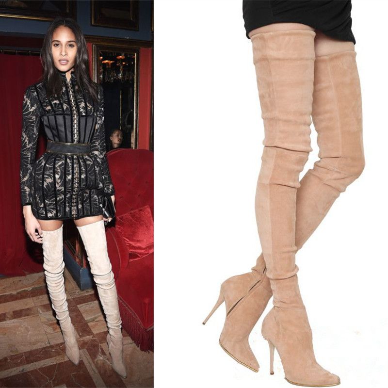 over the knee boots slim leg