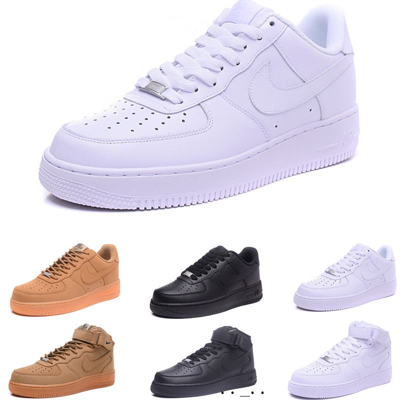 Nike Air Force 1 One Af1 CORCHO Clavada Mujeres De Los Hombres De Moda 2020  1 Zapatos Casuales De Alta Y Baja Cortar Todo En Blanco Y Negro Marrón  Zapatos Tamaño 36