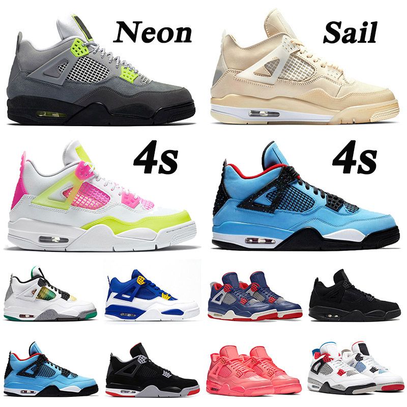 Compre 2019 Cool Grey 4s Nike Air Jordan 4 Retro 4 Jumpman New Bred Cool  Grey 4s Travis Scott X 4 Cactus Jack IV NEON Purple Raptors FIBA Zapatos  Para Hombre Zapatillas