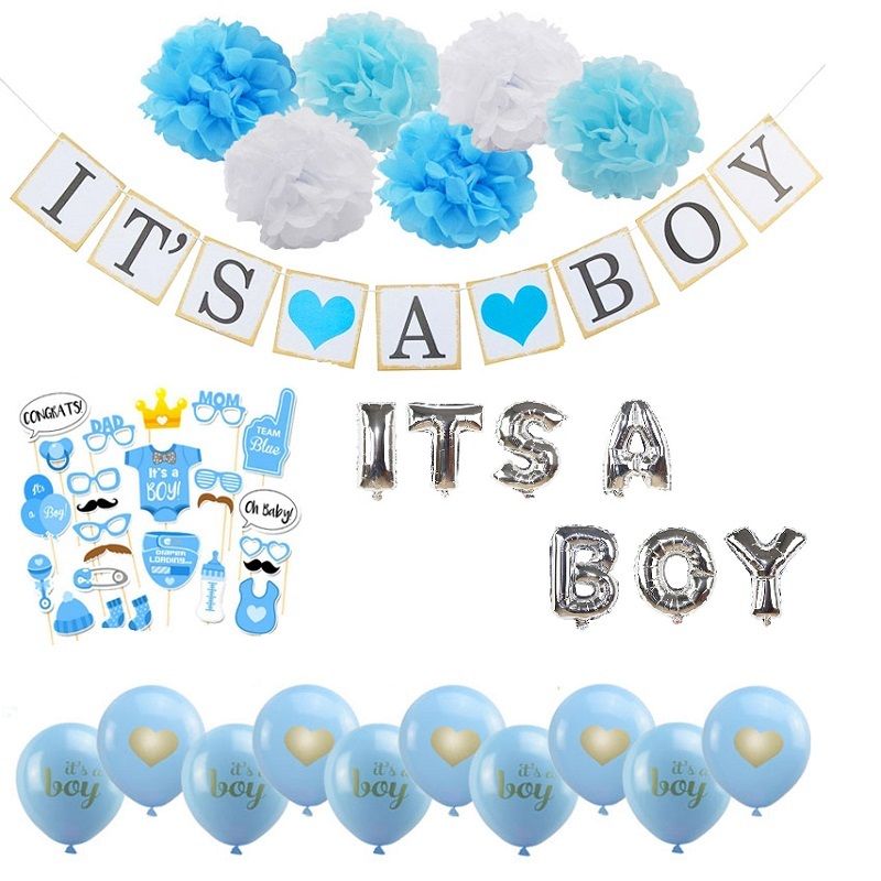 Baby Shower Decoration Balloons Its A Boy Girl Letters Foil Balloon