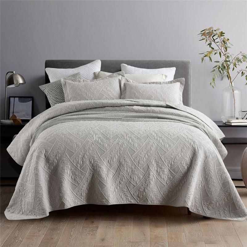 Solid Color Bedspreads Cotton Quilt Set 