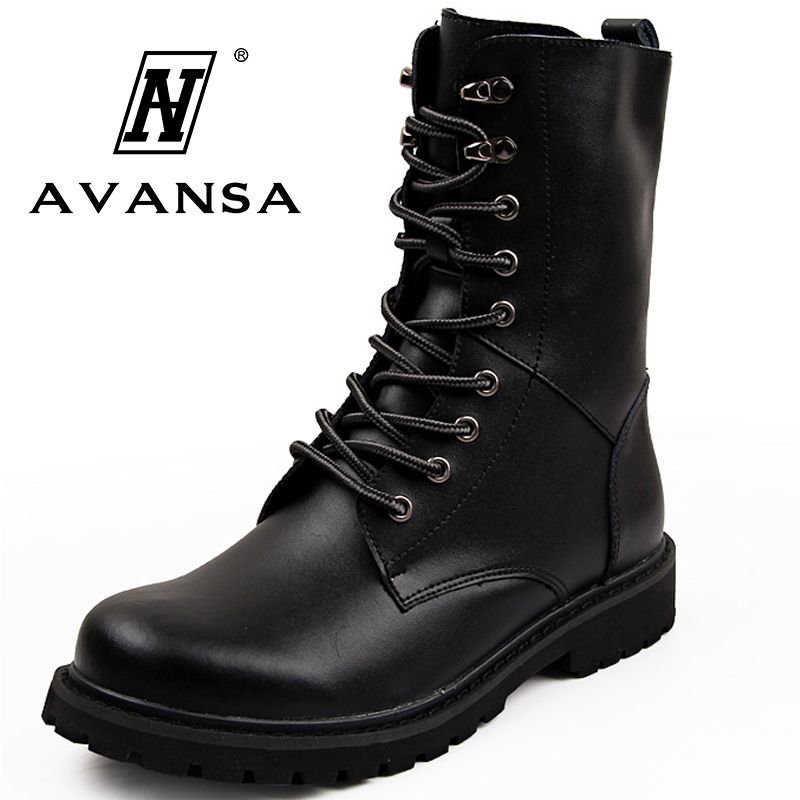 black ankle combat boots