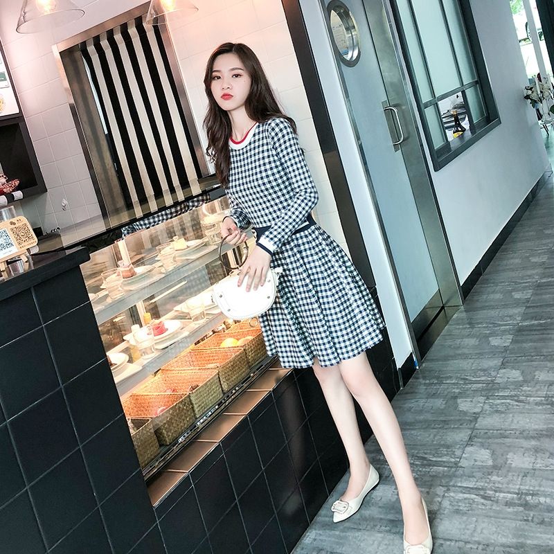 red plaid sweater dress