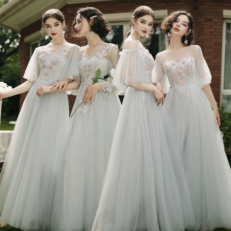 Celebrity TikTok Gray Bridesmaid Dress 2020 New